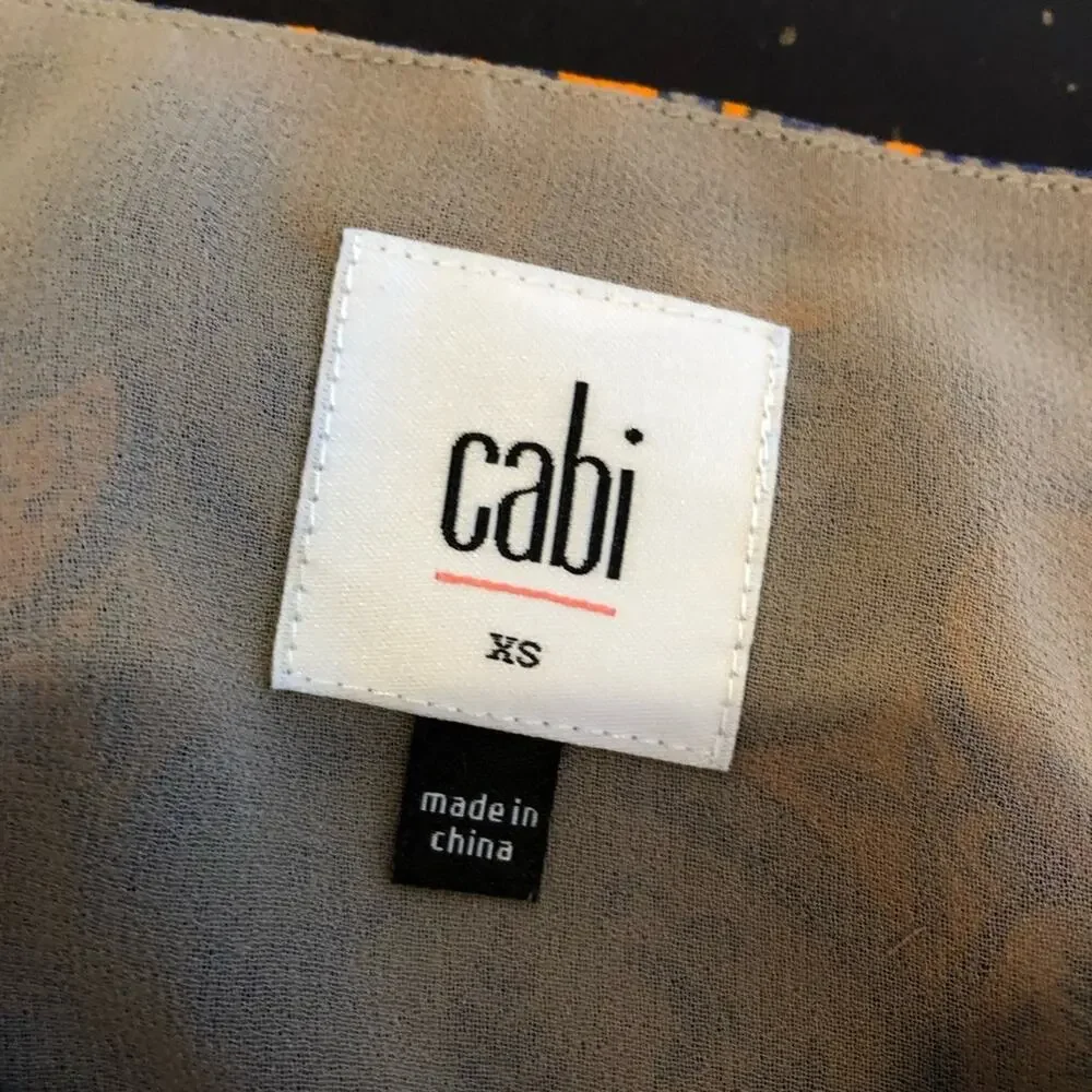 Cabi Arabesque Cami taupe orange green sleeveless top size Extra Small XS #3082